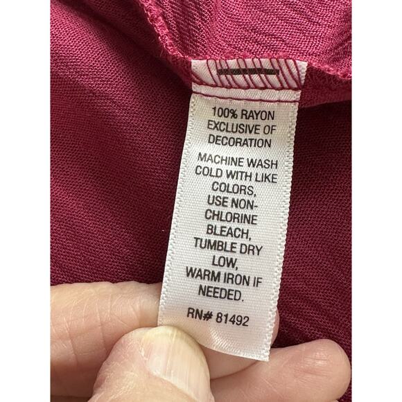 Passports Women’s Top Sz M Baby Doll Peasant Boho Lace Up Tie Neckline - Picture 11 of 14